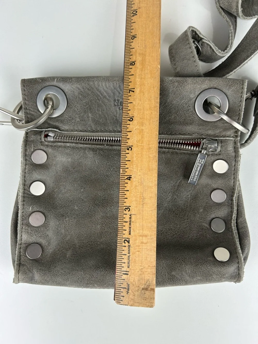 HAMMITT TONY SMALL CROSSBODY BAG PEWTER LEATHER/BRUSHED SILVER - Picture 9 of 14